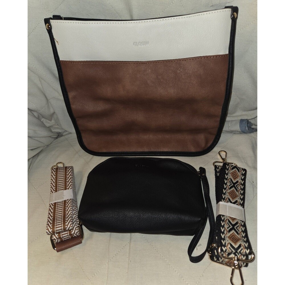 Vegan Leather Crossbody Bag Purse & Wallet - Hobo Handbag Shoulder Bag - New